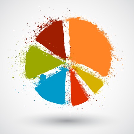 handmade marker stripes. diagram pie shape set.のイラスト素材