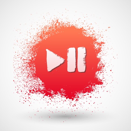 Play pause buttons grunge iconのイラスト素材