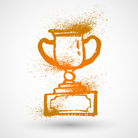 Grunge winning trophy sport, vectorのイラスト素材