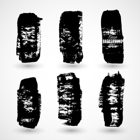 Brush Strokes Set Isolated On White Backgroundのイラスト素材