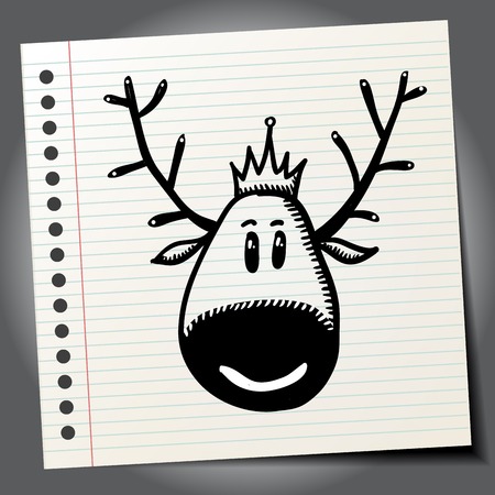 Christmas illustration of a cute deerのイラスト素材