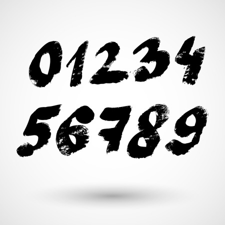 Grunge numbers. Vector illustration.のイラスト素材
