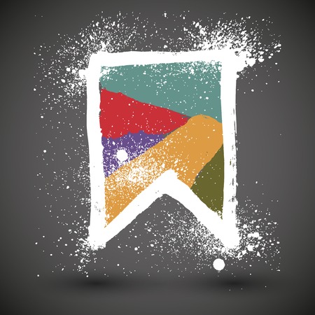 Small flag grunge iconのイラスト素材