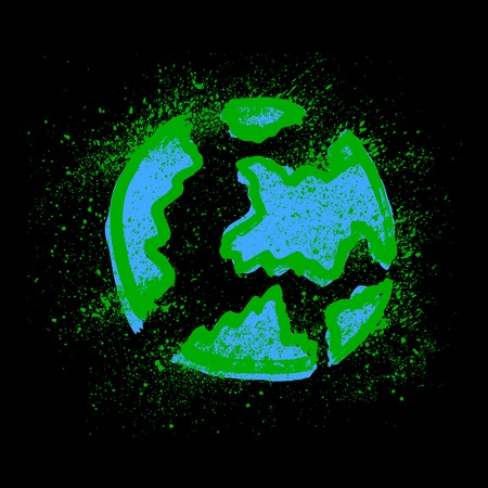 Hand drawn earth illustrationのイラスト素材