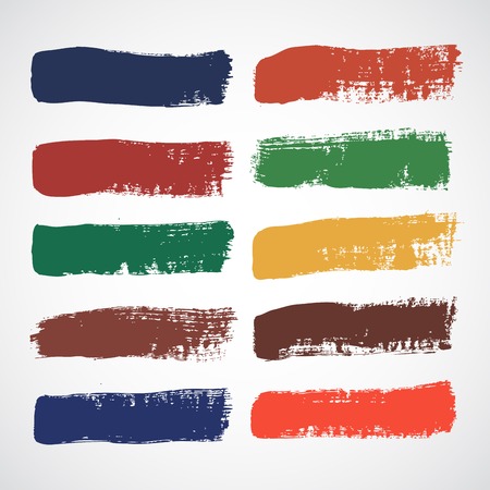 Brush Strokes Set Isolated On White Backgroundのイラスト素材
