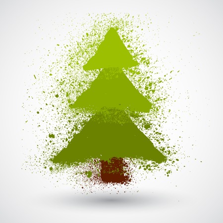 Christmas tree in grunge styleのイラスト素材