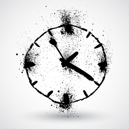 Grunge clock iconのイラスト素材
