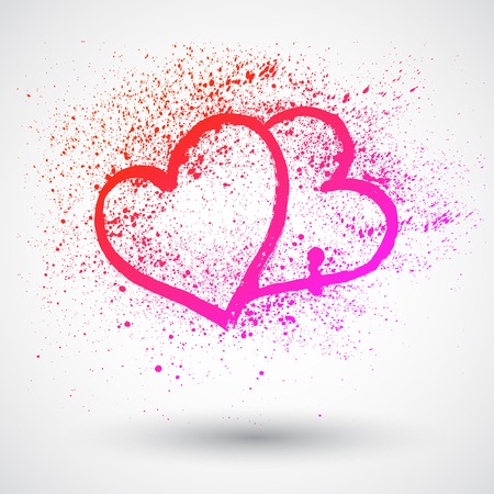 Valentine Heart - Grunge Illustration Backgroundのイラスト素材