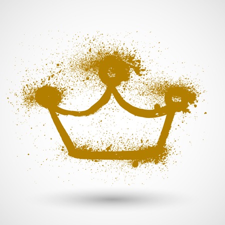 Grunge Royal crown vector illustrationのイラスト素材