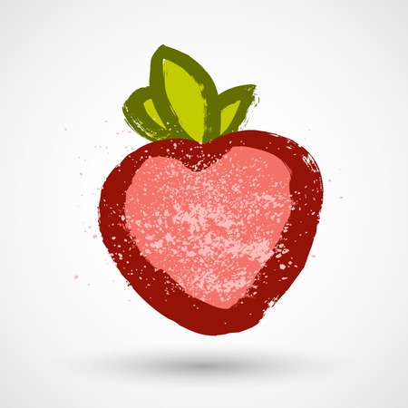 Strawberry isolated. Simple sketch icon grunge illustration.のイラスト素材