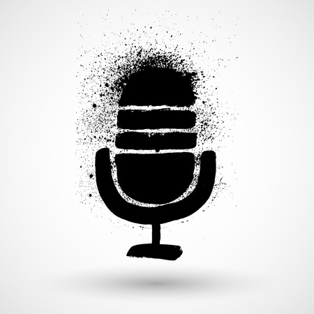 Vintage microphone in sketchy styleのイラスト素材