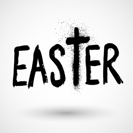 Grunge easter signのイラスト素材