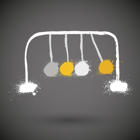 Small Newton's cradle isolated in grunge styleのイラスト素材