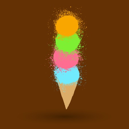 Grunge ice creamのイラスト素材