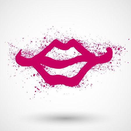 Lips. Watercolor sketch.  のイラスト素材