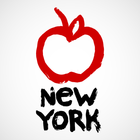 New York City sticker - Big Appleのイラスト素材