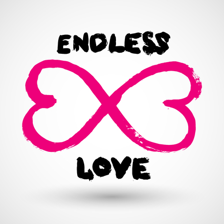 Endless love grunge infinity symbol.のイラスト素材