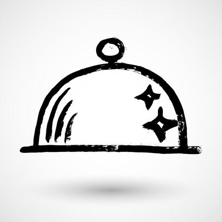 Restaurant cloche grunge iconのイラスト素材