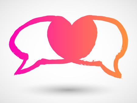 Valentines speech bubble iconのイラスト素材