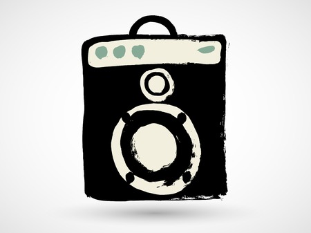 Grunge speaker vector iconのイラスト素材