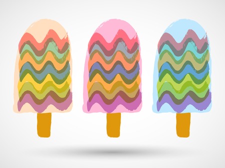 Ice cream in grunge styleのイラスト素材