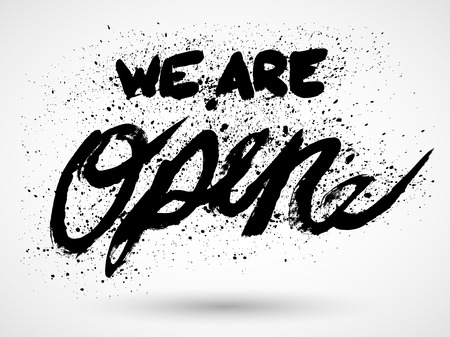 We are Open Sign - Grunge Vector Illustrationのイラスト素材