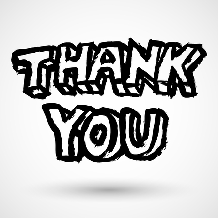 Hand drawn vector calligraphic design for sign Thank youのイラスト素材