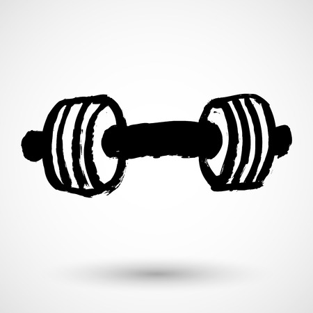 Barbell - Grunge Iconのイラスト素材