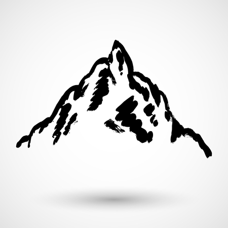 Abstract high mountain grunge iconのイラスト素材