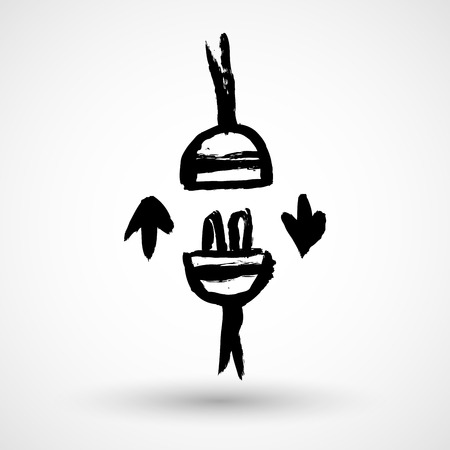Socket plug grunge iconのイラスト素材