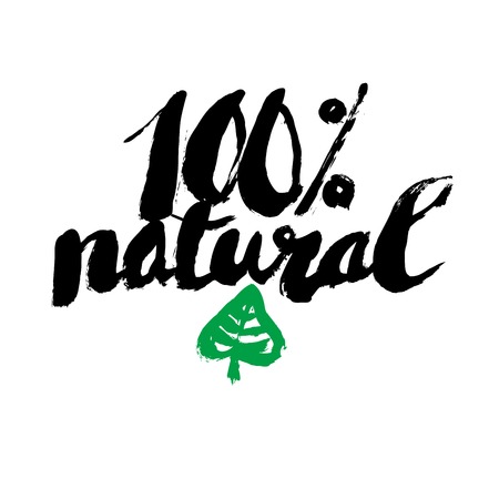 100 percents natural grunge labelのイラスト素材