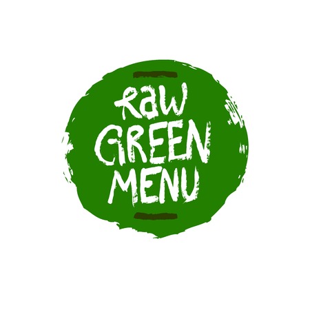 Healthy organic food label for vegetarian restaurant, vegan cafe menuのイラスト素材