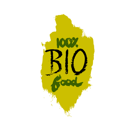 Healthy organic food label for vegetarian restaurant, vegan cafe menuのイラスト素材