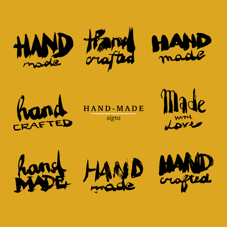 Set of Handmade vintage grunge symbols. Vector textured effect.のイラスト素材