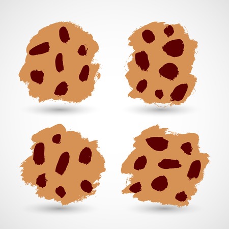 Grunge style chocolate chip cookies.のイラスト素材