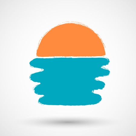 Grunge sunset illustrationのイラスト素材