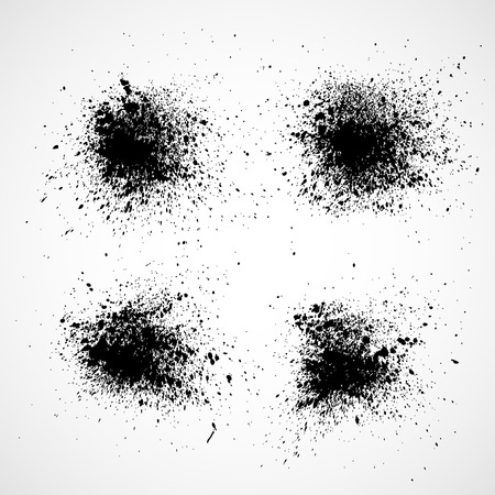 Grunge splash vector template set with space for textのイラスト素材