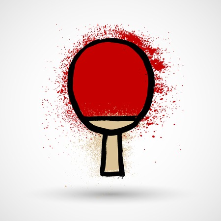 Grunge ping pong paddle iconのイラスト素材