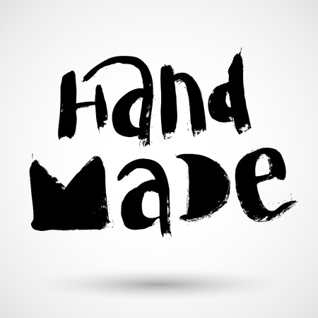Hand made - hand lettering calligraphic inscription for sticker or labelのイラスト素材