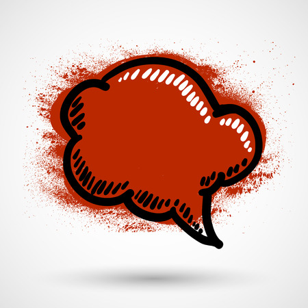 Vector doodle isolated speech bubble, on white backgroundのイラスト素材