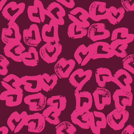 Stylish seamless pattern with grunge hearts. Vector illustrationのイラスト素材
