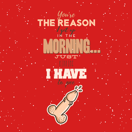 Funny inspirational quote. Typography for valentines day poster, invitation, greeting card or t-shirt. Vector lettering, calligraphy design with funny doodle hand-drawn pictureのイラスト素材