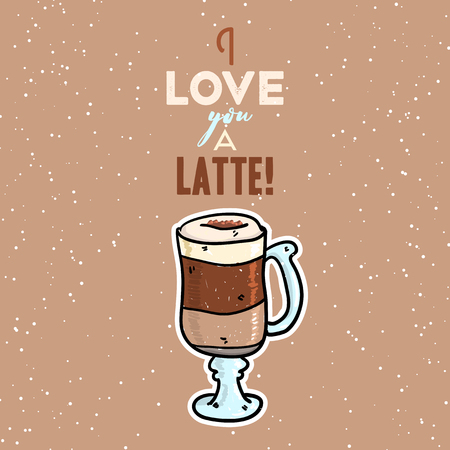 Funny inspirational quote. Typography for valentines day poster, invitation, greeting card or t-shirt. Vector lettering, calligraphy design with funny doodle hand-drawn pictureのイラスト素材