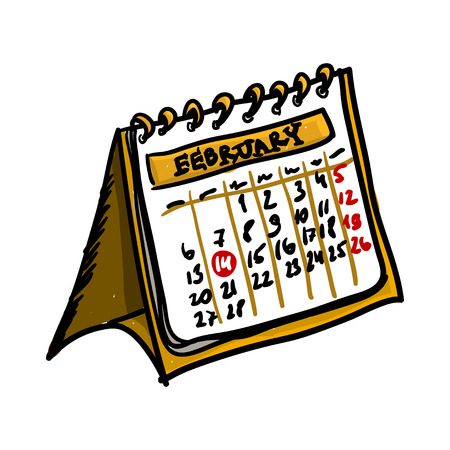 Doodle calendarのイラスト素材