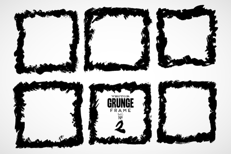 Grunge frame set. Vector templateのイラスト素材