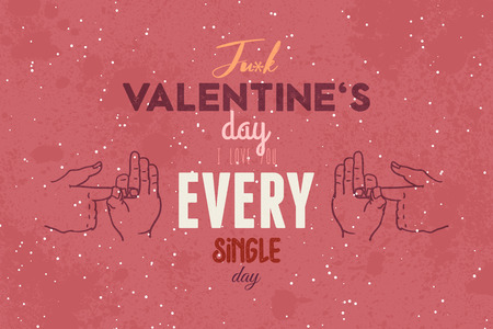 Vintage Saint Valentine's typography vector illustration  . Can be used as a poster or postcard.のイラスト素材