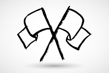 White flag grunge iconのイラスト素材