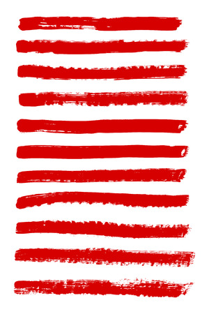 Set of grunge ink vector elements. Brush strokes.のイラスト素材