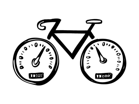 Hand drawn concept icon with bicycle vector illustration.のイラスト素材