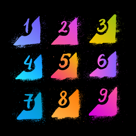 Grunge numbers. Vector illustration.のイラスト素材